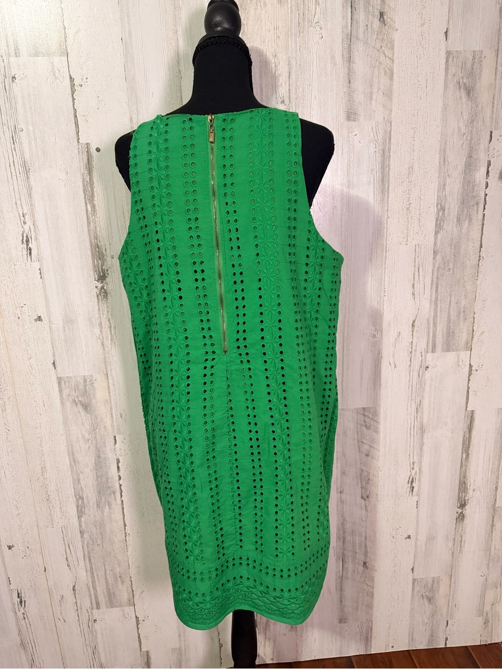 Isabel & Nina Green Eyelet Sleeveless Dress Size 12 100% Cotton - Picture 4 of 9
